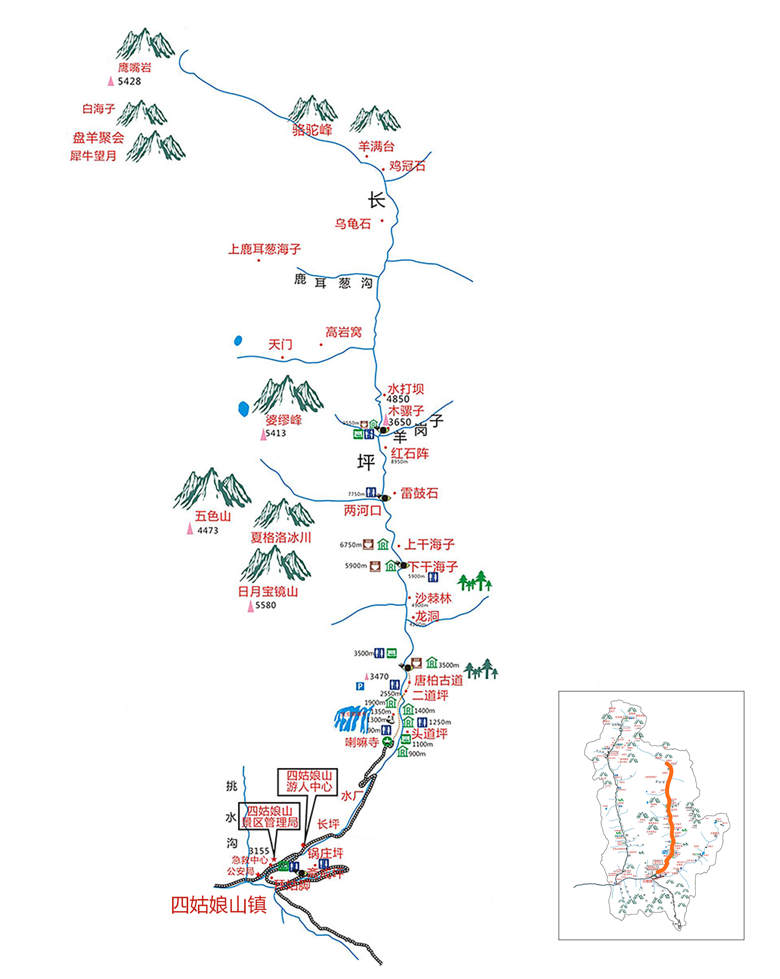 长坪沟导览图